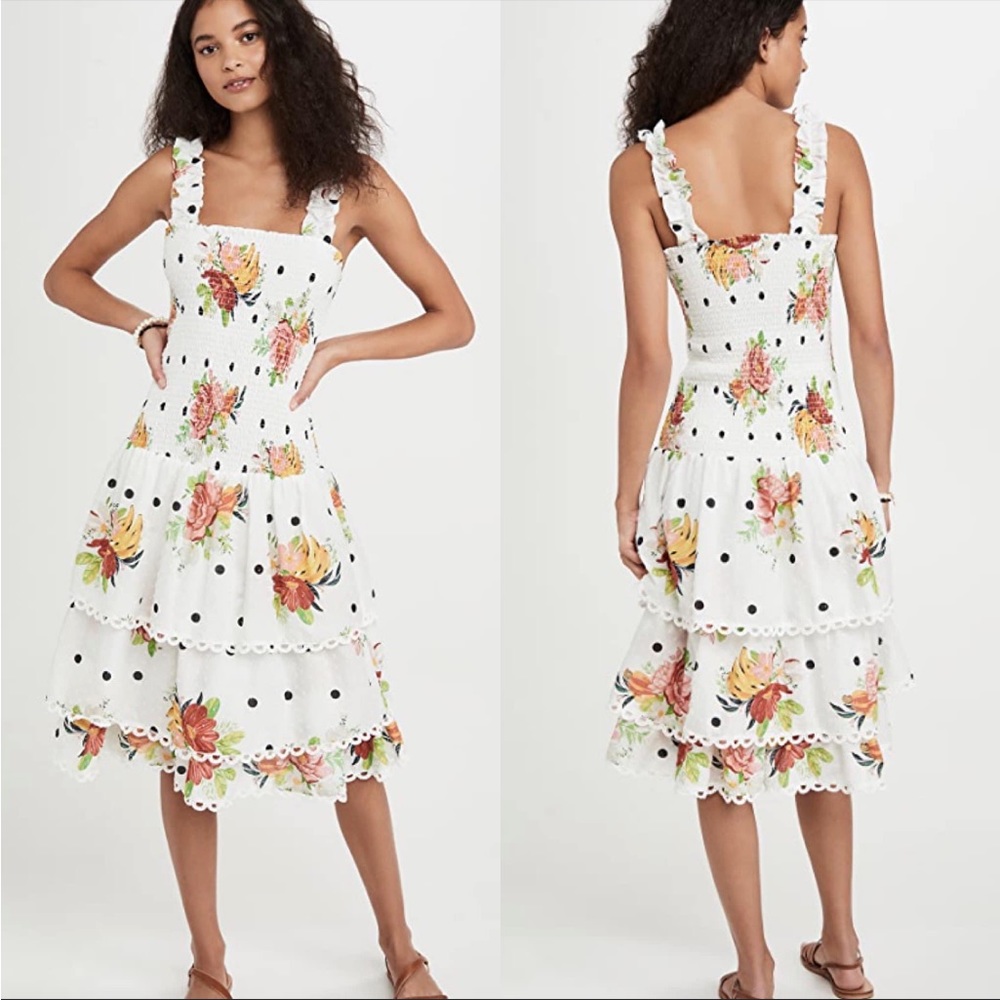 Farm Rio | Beautiful White Floral Nanaiu Midi Dress